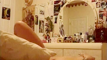 Amateur Ebony Teen Makes Selfies for Boyfriend with Finger Play and Pillow Humping