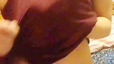 Busty Amateur Teases with Huge Tits in Homemade Masturbation Strip