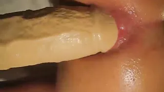 Amateur Masturbates with Huge Dildos in Homemade Anal Sex