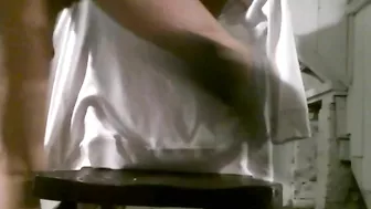 Mom Homemade Masturbation with Tiny Skinny Wife and Huge Black Dildo!