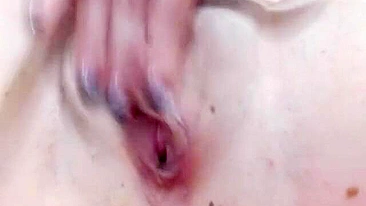 Blonde Teen Homemade Masturbation with Dildo & Moaning Orgasm!