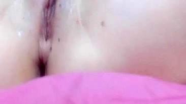 Blonde Teen Homemade Masturbation with Dildo & Moaning Orgasm!