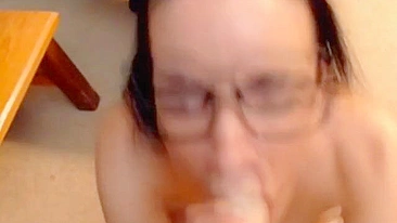 Glasses & Dildos - Amateur Brunette Masturbates on Webcam!