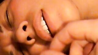 Massive Cum Shot on Fat Latina Masturbator Face!