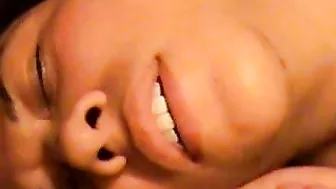 Massive Cum Shot on Fat Latina Masturbator Face!