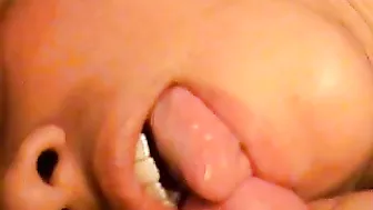 Massive Cum Shot on Fat Latina Masturbator Face!