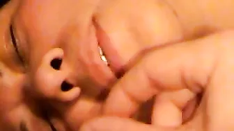 Massive Cum Shot on Fat Latina Masturbator Face!