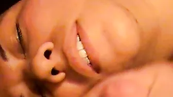 Massive Cum Shot on Fat Latina Masturbator Face!