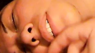 Massive Cum Shot on Fat Latina Masturbator Face!