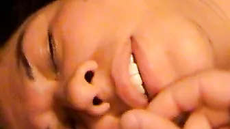 Massive Cum Shot on Fat Latina Masturbator Face!