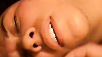 Massive Cum Shot on Fat Latina Masturbator Face!