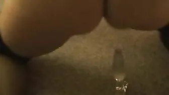 Amateur Brunette Masturbates with Dildo in Pantyhose and Stockings