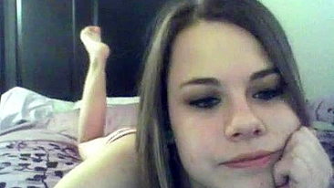 Petite Brunette College Teen Fingering Herself with Dildo on Webcam