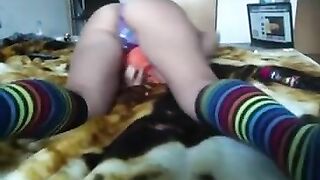 Mexican Amateur Homemade Masturbation with Socks and Porn!