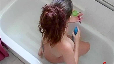 College Brunette Homemade Masturbation with Dildo and Finger!