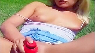 Blonde Exhibitionist Public Dildo Masturbation in Small Tits Amateur Porn!