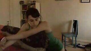 Homemade Masturbation Orgasm - Brunette College Teen Grinds Couch for Amateur Cum!