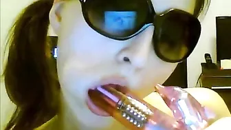 Amateur Brunette College Petite Teen Masturbates with Small Tits on Webcam!