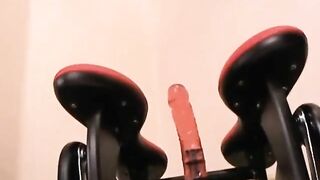 Amateur Blonde Masturbates with Dildo on Fuck Machine for Epic Orgasm!