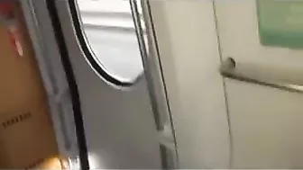 Blonde German Amateur Masturbates with Dildo on Train