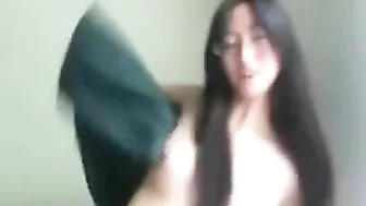 Asian Teen Masturbates with Dildo on Skype, Amateur Anal Orgasm!