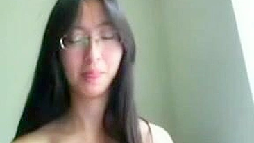 Asian Teen Masturbates with Dildo on Skype, Amateur Anal Orgasm!