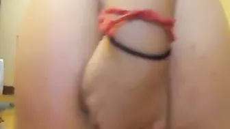 Masturbating Teen in White Lace Panties Amateur Finger Strip Homemade