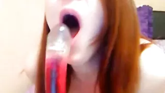 Amateur College Girl Homemade Masturbation Session with Dildo and Webcam