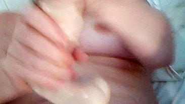 Amateur BBW Wife Homemade Masturbation with Dildo Leads to Big O Orgasm