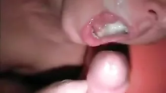 MILF Masturbates with Cum on Her Face & Blows Orgasmic Load!