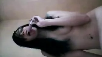 Amateur Emo Masturbates with Glasses and Dildos in Homemade Porn