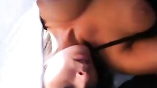 Amateur Brunette Masturbates in Public on Plane