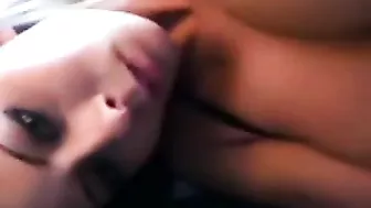 Amateur Brunette Masturbates in Public on Plane