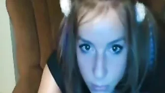 Amateur Teen Homemade Masturbation with Dirty Deepthroat and Dildo