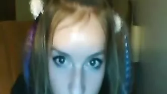 Amateur Teen Homemade Masturbation with Dirty Deepthroat and Dildo