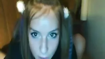 Amateur Teen Homemade Masturbation with Dirty Deepthroat and Dildo