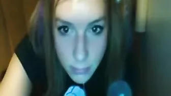 Amateur Teen Homemade Masturbation with Dirty Deepthroat and Dildo