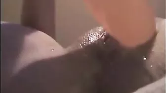 Amateur Squirting Orgasm with Shaved Pussy and Dildo