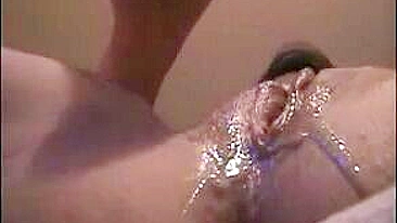 Amateur Squirting Orgasm with Shaved Pussy and Dildo