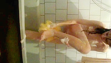 College Brunette Masturbates in Shower Amateur Video