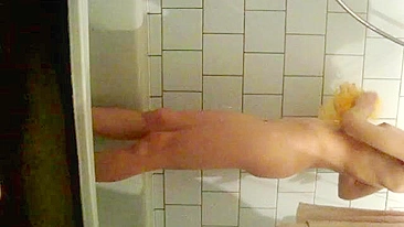 College Brunette Masturbates in Shower Amateur Video