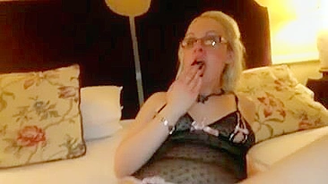 Blonde MILF Slut Wife Homemade BJ & Pussy Play!