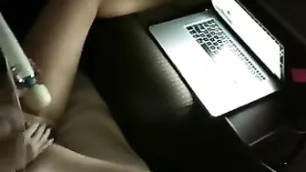 MILF Wife Hairy Masturbation with Vibrator & Webcam Chat