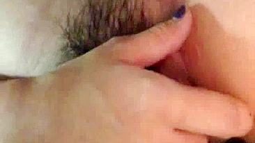 Hairy Asian GF Makes Homemade Selfie Amateur Masturbation