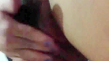 Hairy Asian GF Makes Homemade Selfie Amateur Masturbation