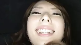 Japanese Amateur Masturbation Session in Small Car with Blowjob and Cum Swallowing