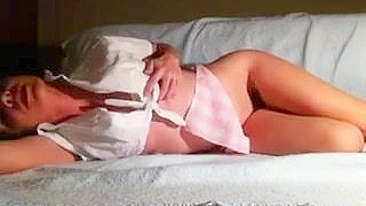 Homemade Masturbation Orgasm Skirt Rubbing Pussy Finger Cumming Amateur