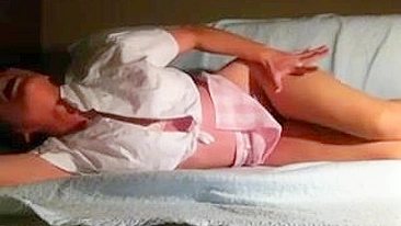 Homemade Masturbation Orgasm Skirt Rubbing Pussy Finger Cumming Amateur