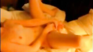 MILF Mom Cums Hard Fucking Herself with Dildo & Skinny Small Tits