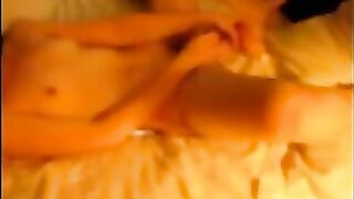 MILF Mom Cums Hard Fucking Herself with Dildo & Skinny Small Tits